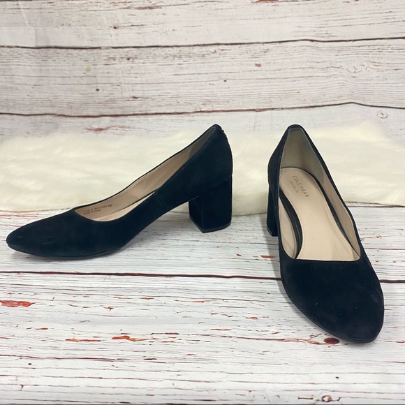 Cole Han grand zeros black suede pumps size 8B - Picture 2 of 12